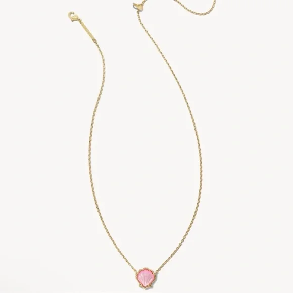 Kendra Scott Brynne Pink Shell Gold Necklace Blush Mother-of-Pearl $65 NEW - Picture 4 of 4